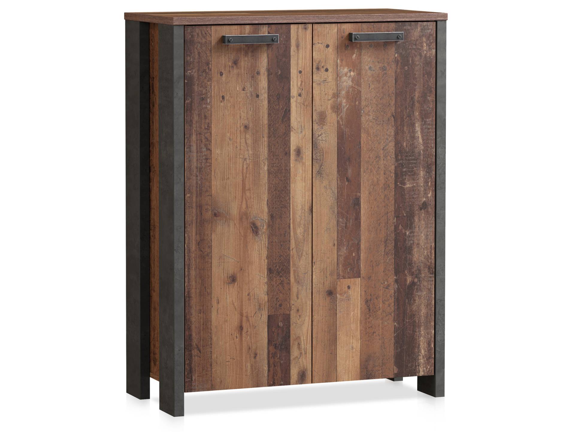 CASSIA Kommode 2 Türen, Material Dekorspanplatte, Old Wood Vintage / betonfarbig von Möbel-Eins