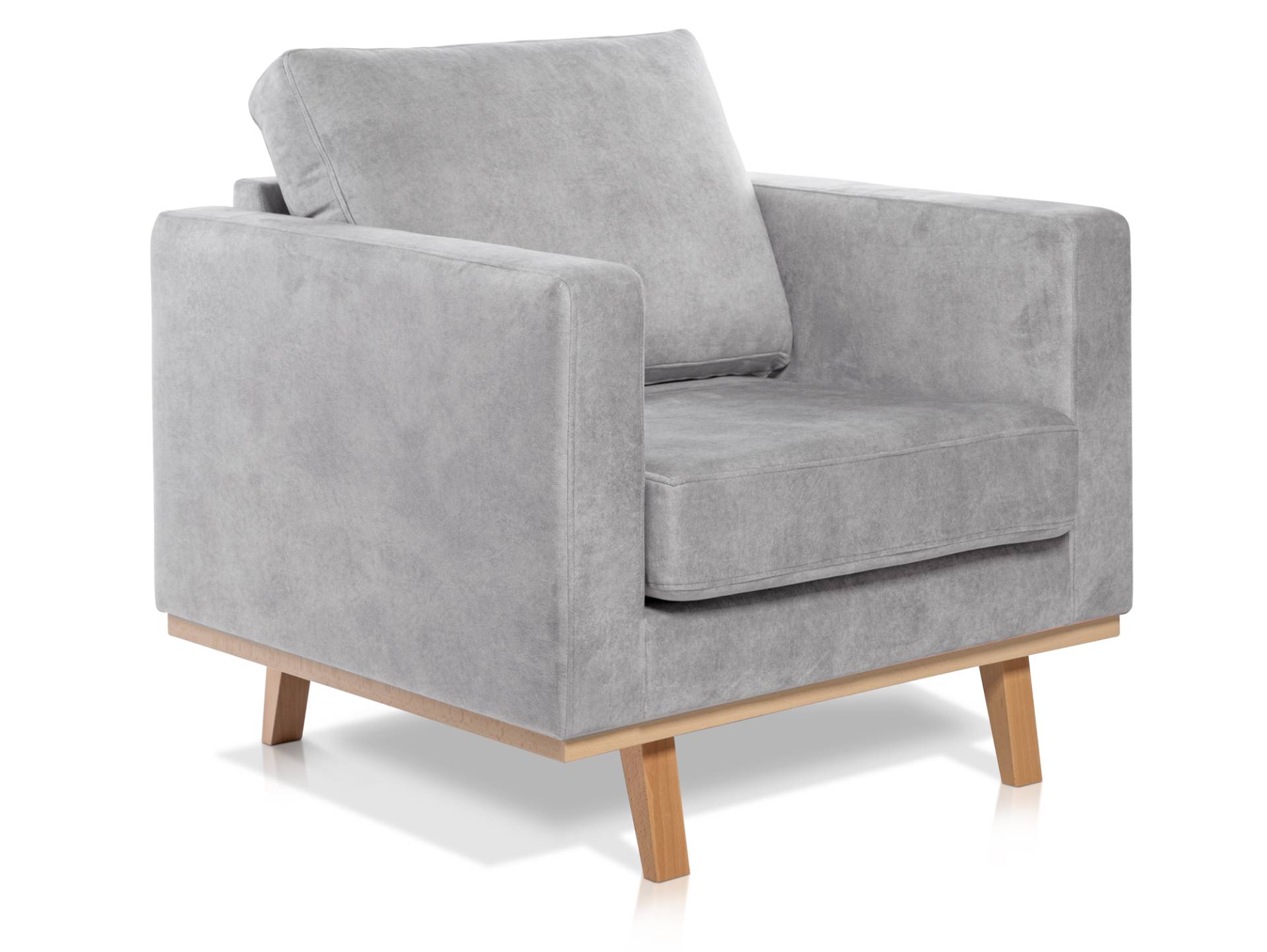 CORIN Sessel mit Echtholz-Untergestell, Bezug in Velour-Optik CORIN Sessel mit Echtholz-Untergestell, Bezug in Velour-Optik von Möbel-Eins