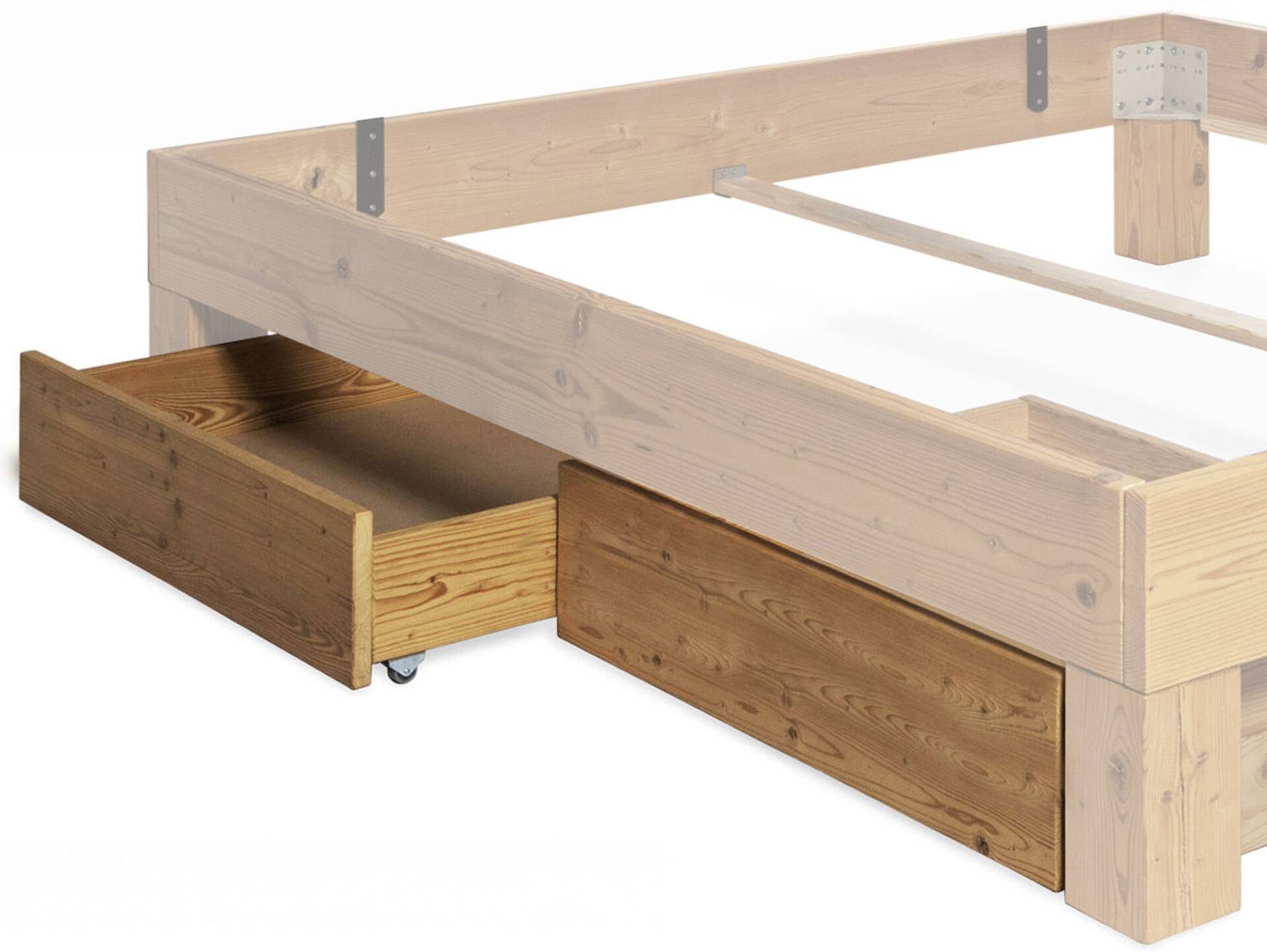 CURBY 2er Bettschublade, Material Thermo Fichte natur, 200cm+Komforthöhe CURBY 2er Bettschublade, Material Thermo Fichte natur, 200cm+Komforthöhe von Möbel-Eins