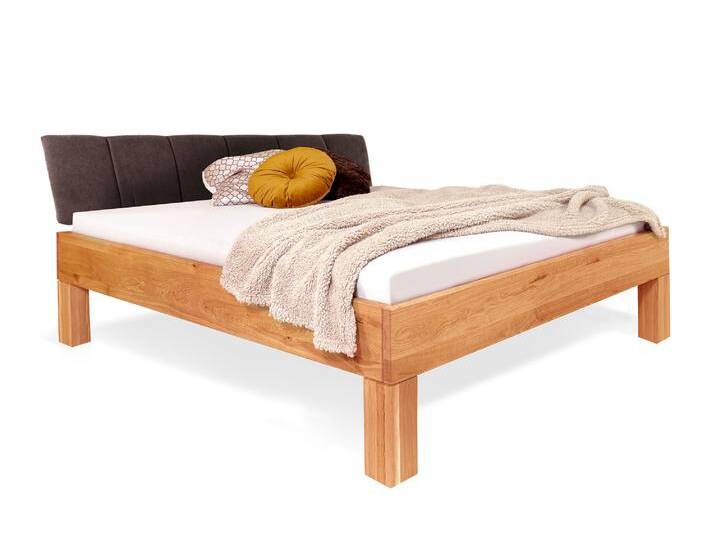 DAKONA 4-Fuß-Massivholzbett mit Polsterkopfteil, 120 x 200 cm DAKONA 4-Fuß-Massivholzbett mit Polsterkopfteil, 120 x 200 cm von Möbel-Eins