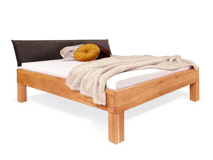 DAKONA 4-Fuß-Massivholzbett mit Polsterkopfteil, 120 x 200 cm DAKONA 4-Fuß-Massivholzbett mit Polsterkopfteil, 120 x 200 cm von Möbel-Eins
