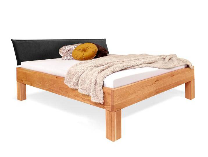 DAKONA 4-Fuß-Massivholzbett mit Polsterkopfteil, 140 x 200 cm DAKONA 4-Fuß-Massivholzbett mit Polsterkopfteil, 140 x 200 cm von Möbel-Eins
