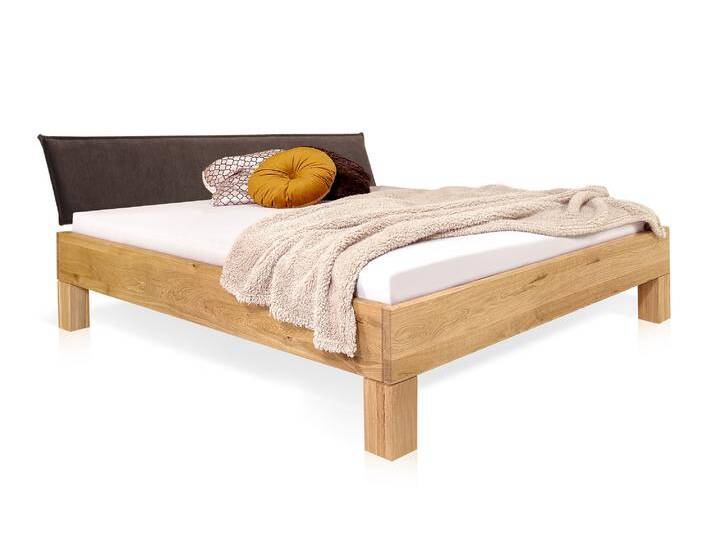 DAKONA 4-Fuß-Massivholzbett mit Polsterkopfteil, 90 x 200 cm von Möbel-Eins