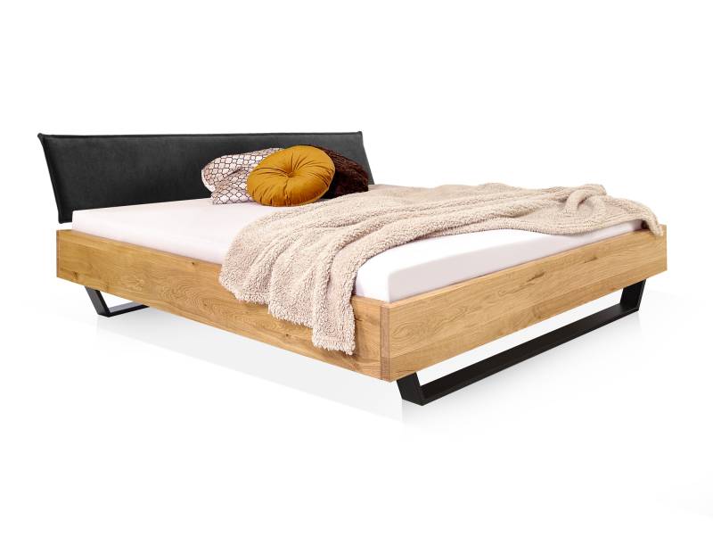 DAKONA Kufenbett mit Polsterkopfteil, Material Massivholz von Möbel-Eins