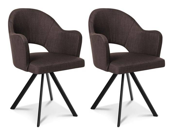 DOLORA 2er SET Schalenstühle, Gestell Eisen schwarz, mit von Möbel-Eins