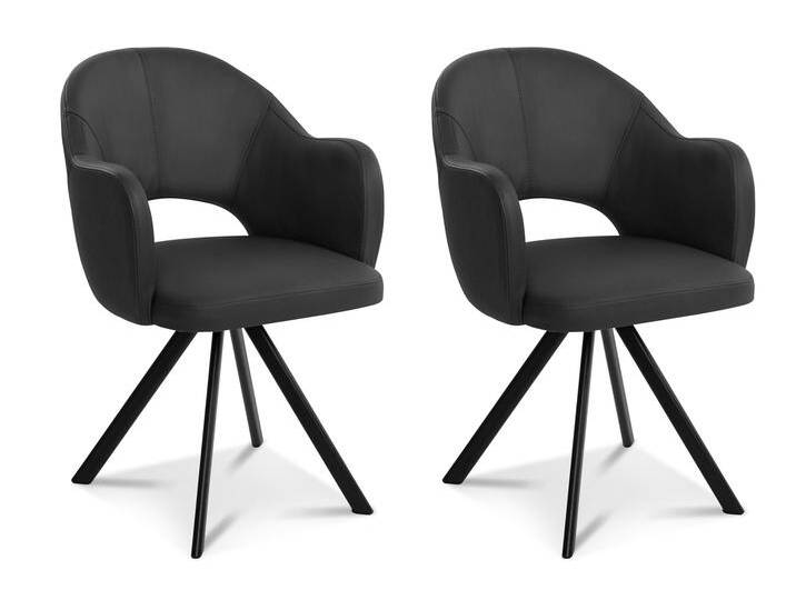 DOLORA 2er SET Schalenstühle, Gestell Eisen schwarz, mit von Möbel-Eins