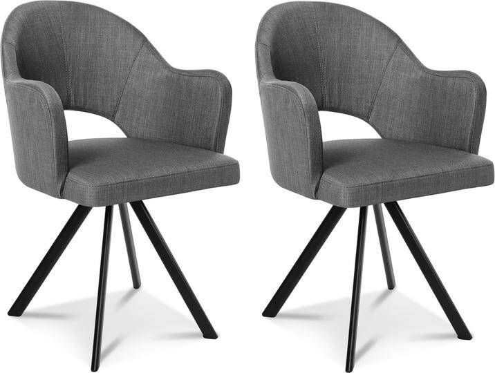 DOLORA 2er SET Schalenstühle, Gestell Eisen schwarz, ohne von Möbel-Eins