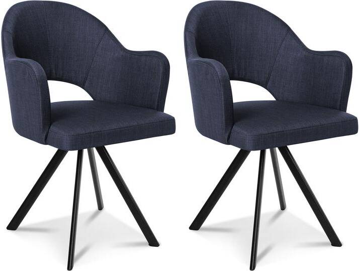 DOLORA 2er SET Schalenstühle, Gestell Eisen schwarz, ohne von Möbel-Eins