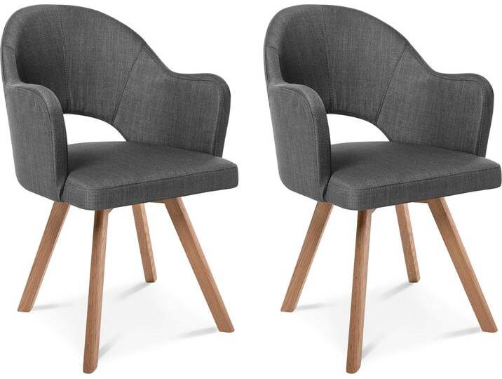 DOLORA 2er SET Schalenstühle, Gestell Massivholz, mit von Möbel-Eins