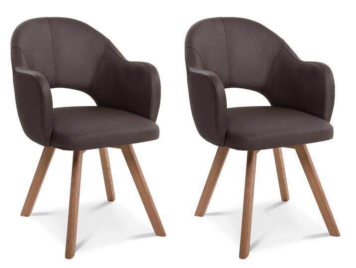 DOLORA 2er SET Schalenstühle, Gestell Massivholz, mit DOLORA 2er SET Schalenstühle, Gestell Massivholz, mit von Möbel-Eins