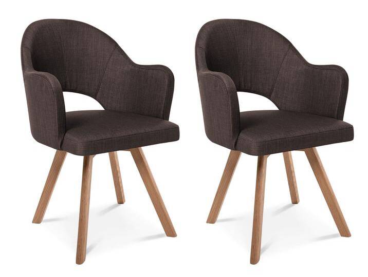 DOLORA 2er SET Schalenstühle, Gestell Massivholz, ohne von Möbel-Eins