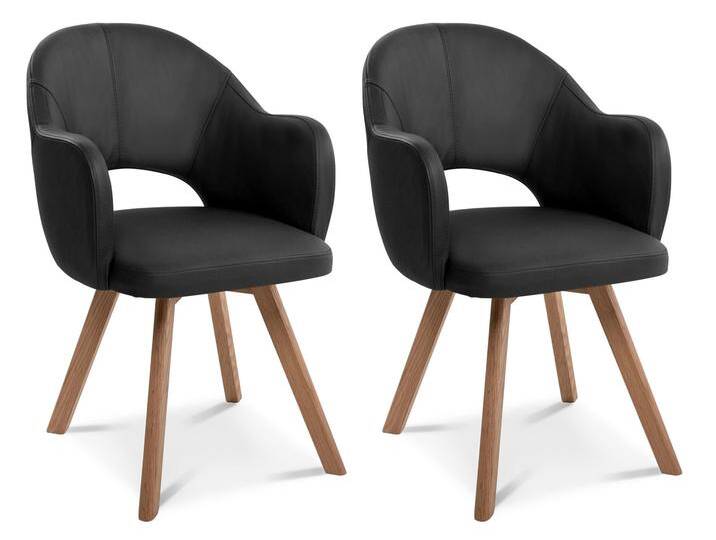 DOLORA 2er SET Schalenstühle, Gestell Massivholz, ohne von Möbel-Eins