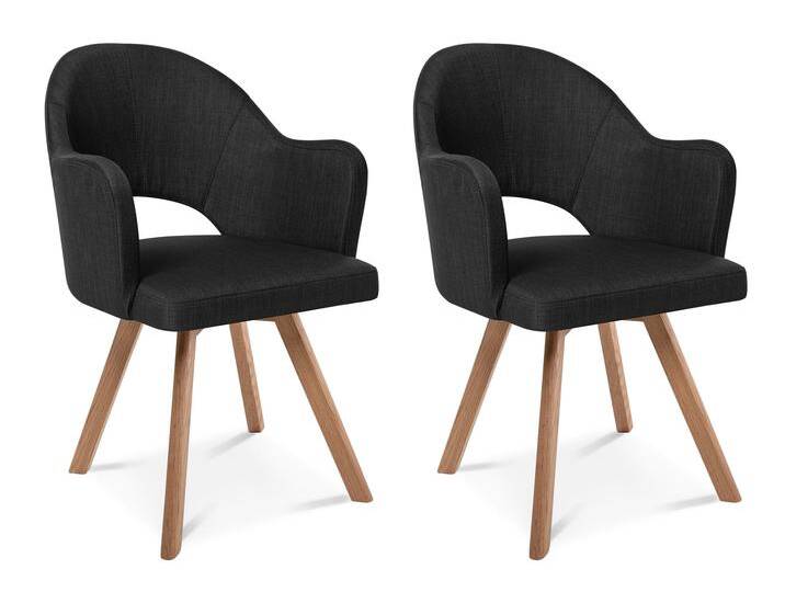 DOLORA 2er SET Schalenstühle, Gestell Massivholz, ohne von Möbel-Eins