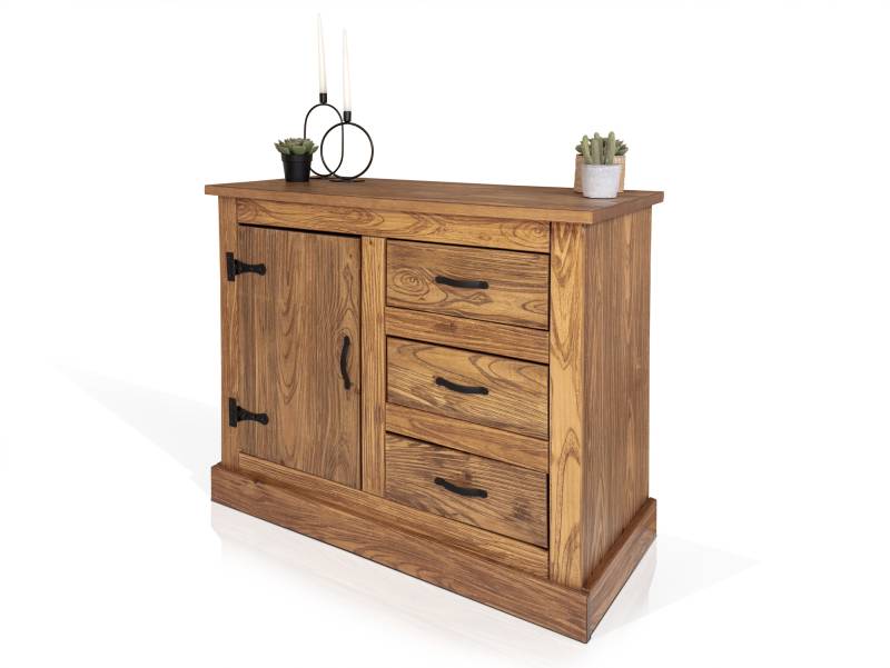 EVERGLADE Sideboard, Material Massivholz, Kiefer eichefarbig von Möbel-Eins