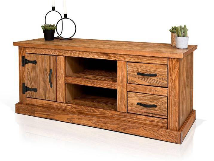EVERGLADE TV-Board II, Material Massivholz, Kiefer eichefarbig von Möbel-Eins
