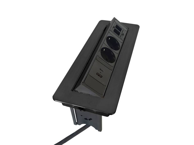 EXIT Tip Multifunktions-Steckdosenleiste, USB-A+C, ausklappbar, schwarz von Möbel-Eins