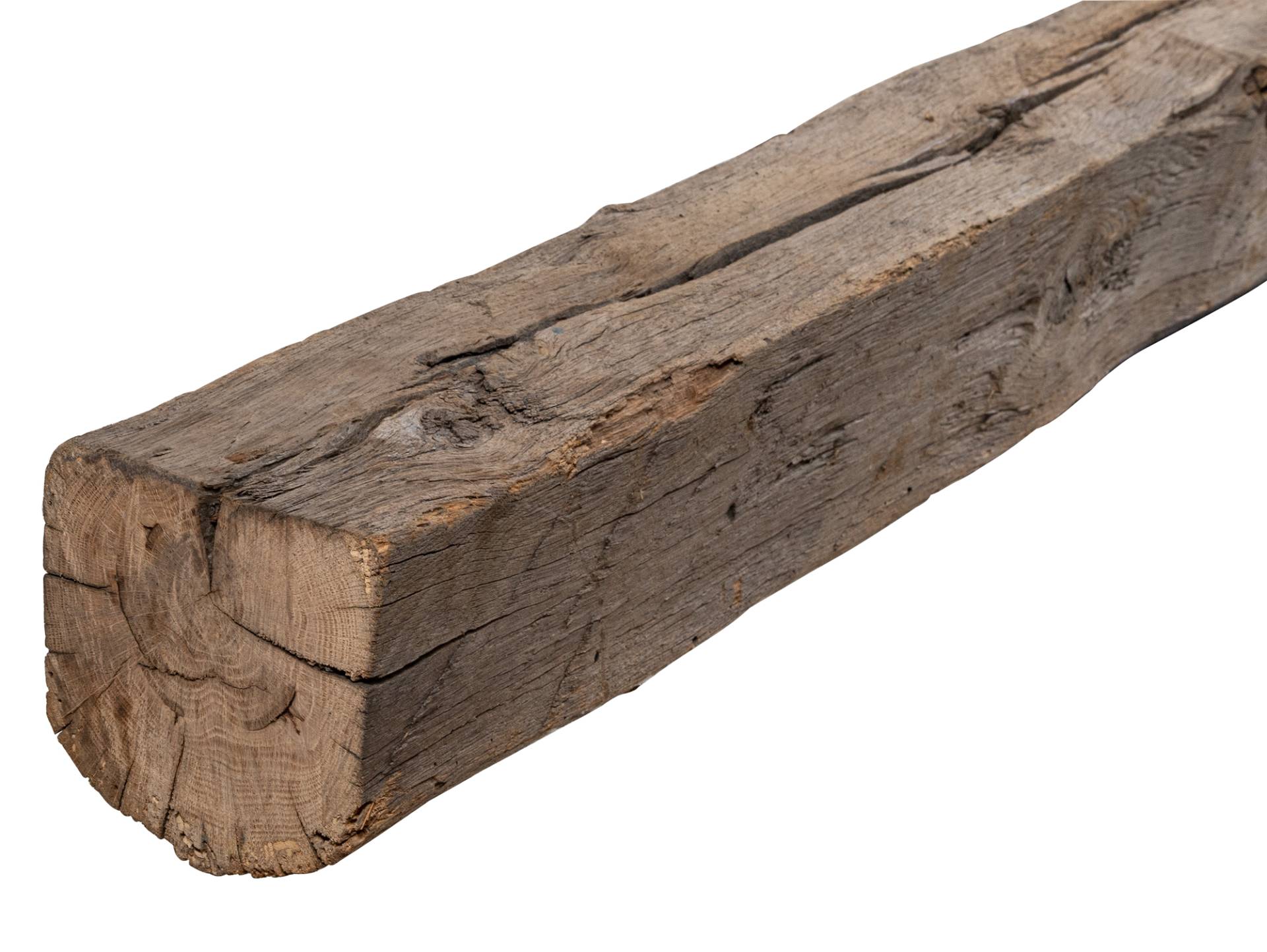 Eiche-Altholzbalken, rustikale Strukturoberfläche, Material Massivholz von Möbel-Eins