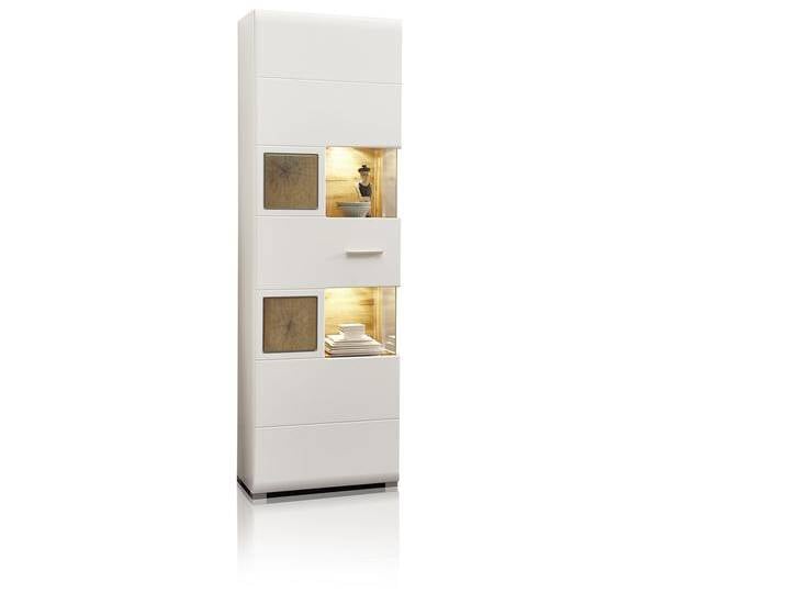 FELIPA Vitrine, Material MDF, weiss / eichefarbig / Hirnholz von Möbel-Eins