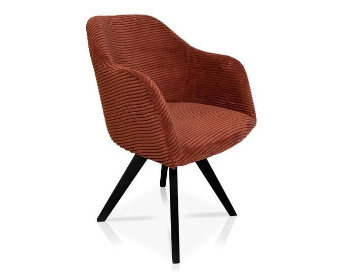 FINDI Schalenstuhl, Gestell Massivholz / Cordbezug, rost FINDI Schalenstuhl, Gestell Massivholz / Cordbezug, rost von Möbel-Eins