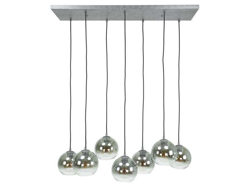 GALETTO Hängelampe, 7-flammig, Glasschirme Rauchglas von Möbel-Eins