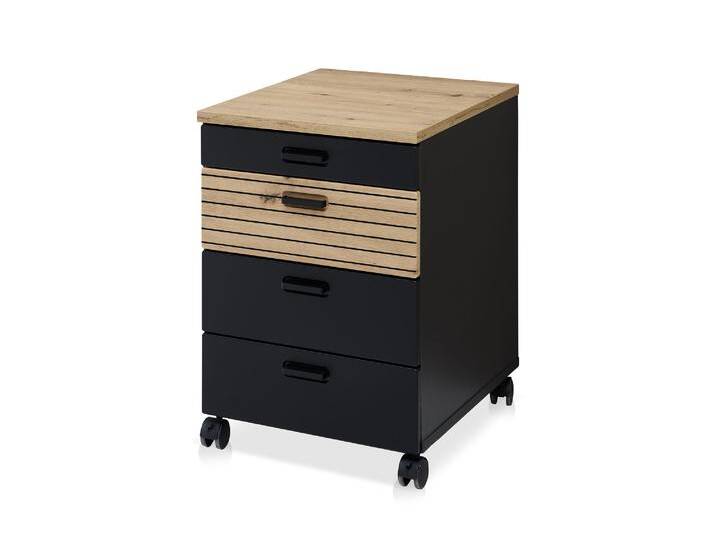 GENNY Rollcontainer, Material Dekorspanplatte, Schwarz / von Möbel-Eins