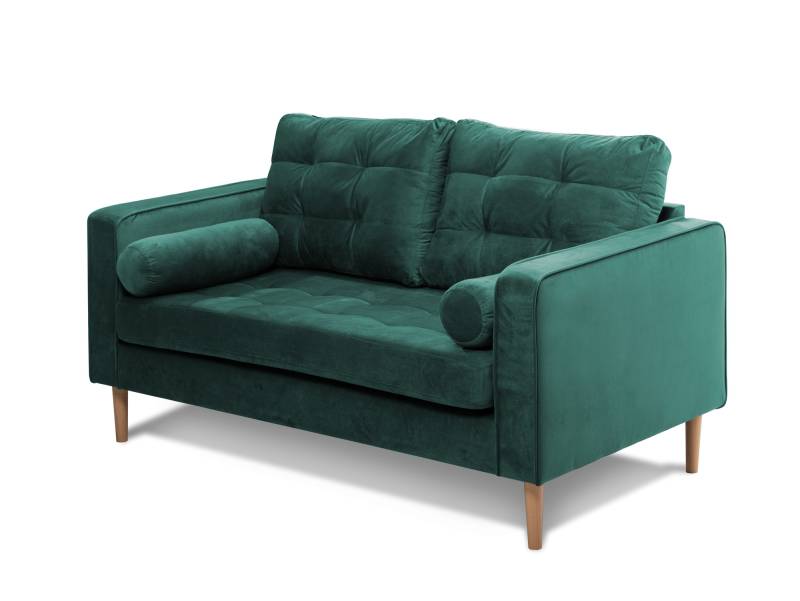 GLAMMI 2-Sitzer Sofa mit Samtbezug, Füße Buche massiv von Möbel-Eins