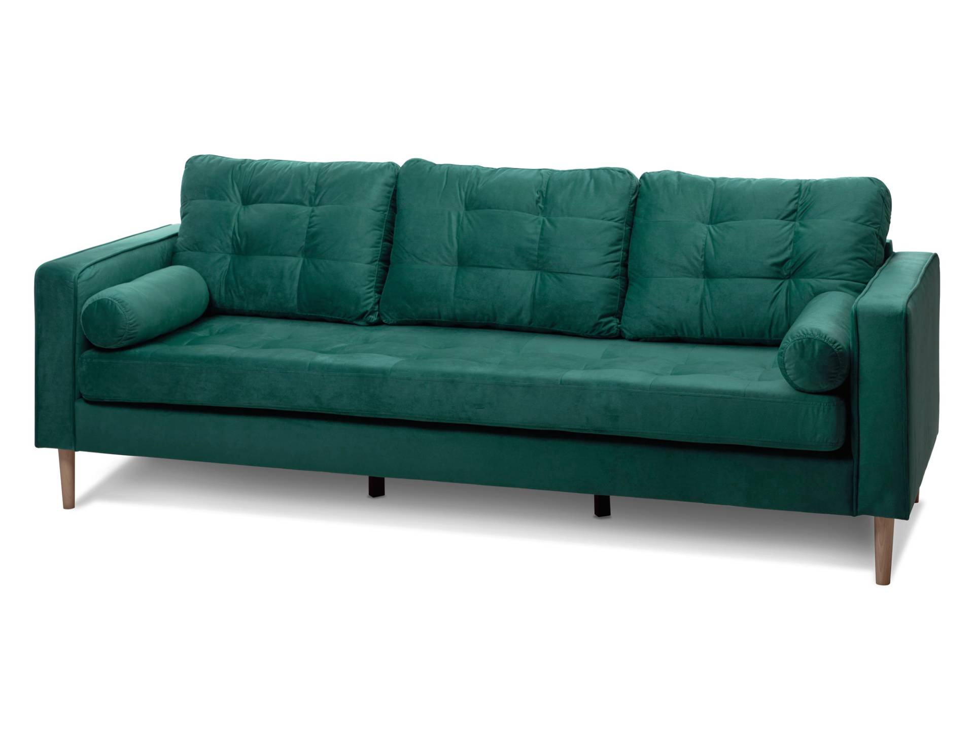 GLAMMI 3-Sitzer Sofa mit Samtbezug, Füße Buche massiv von Möbel-Eins
