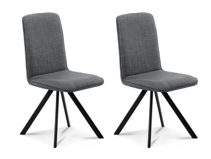 GLORIA 2er SET Polsterstühle, Gestell Eisen schwarz, mit von Möbel-Eins