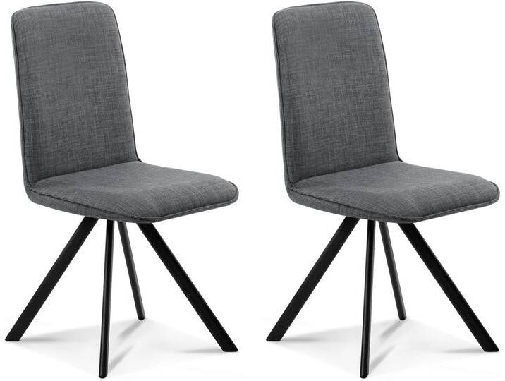 GLORIA 2er SET Polsterstühle, Gestell Eisen schwarz, ohne von Möbel-Eins