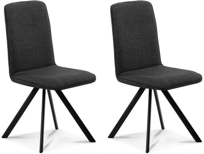 GLORIA 2er SET Polsterstühle, Gestell Eisen schwarz, ohne von Möbel-Eins