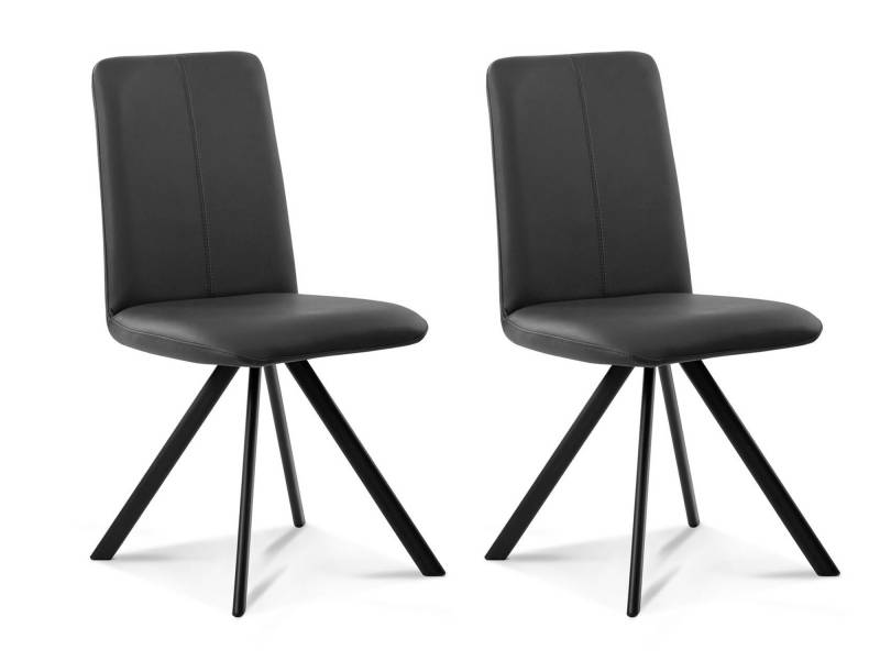 GLORIA 2er SET Polsterstühle, Gestell Eisen schwarz von Möbel-Eins
