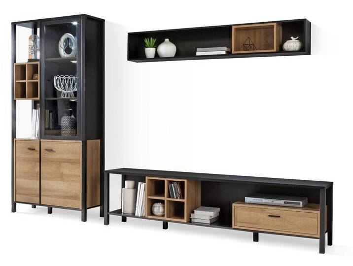 HAVANO Wohnwand, Material Dekorspanplatte, Riviera Eichefarbig HAVANO Wohnwand, Material Dekorspanplatte, Riviera Eichefarbig von Möbel-Eins