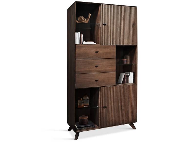 JAKARTA Vitrine II, Material Massivholz, Kernbuche Tabak geölt von Möbel-Eins