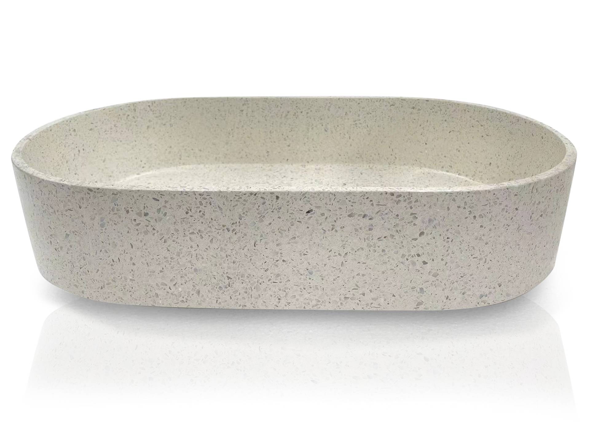 KAIKO Aufsatzwaschbecken, Material Terrazzo, oval von Möbel-Eins