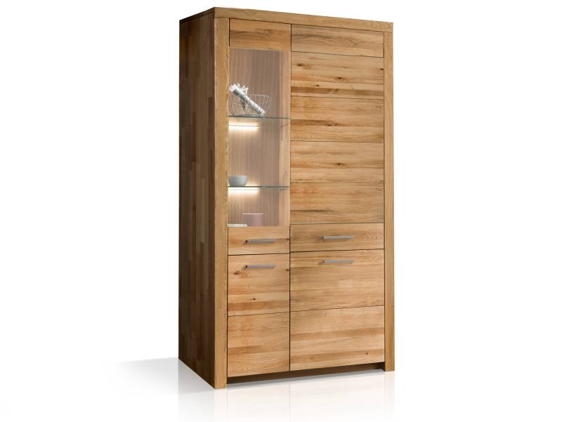 KAMILLA Vitrine II, Material Massivholz, Wildeiche geölt von Möbel-Eins