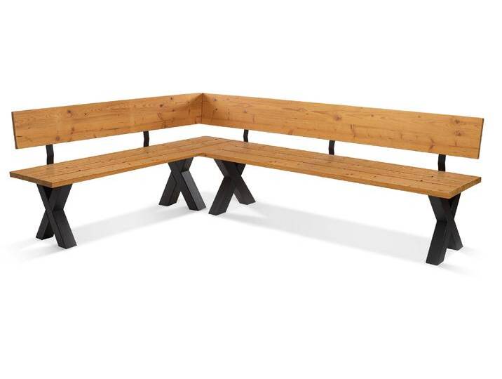 KENTUCKY Eckbank nach Maß mit X-Beinen, Altholzoptik, Material von Möbel-Eins