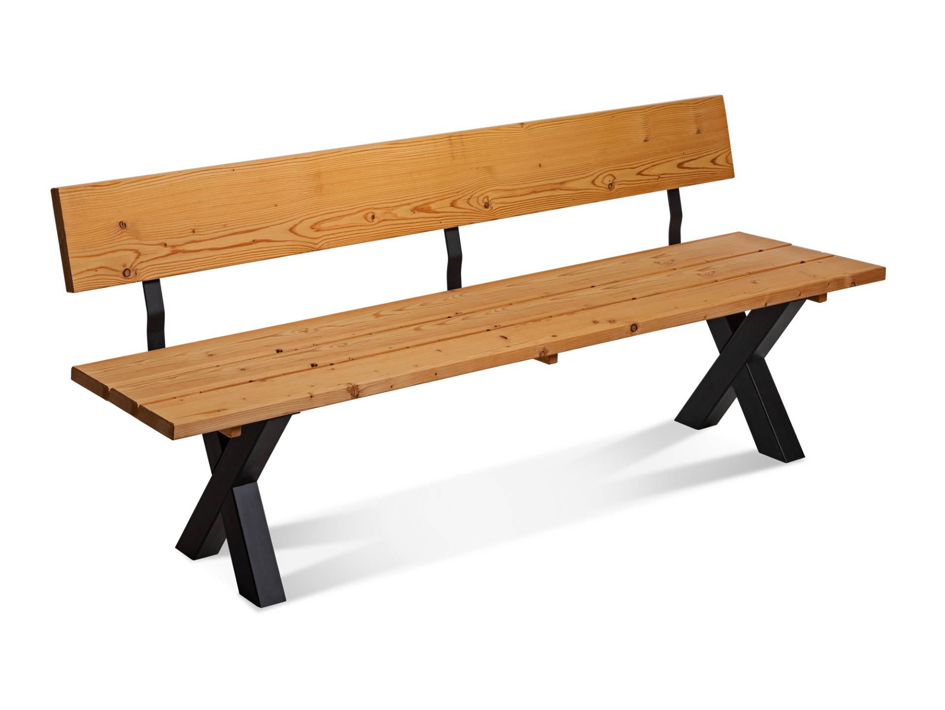 KENTUCKY Sitzbank  /  Gartenbank mit X-Beinen, Altholzoptik, Material Massivholz, THERMO-Fichte lackiert von Möbel-Eins