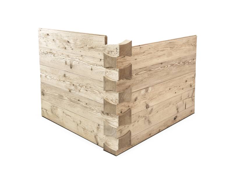 KLINGSCHROT Blockwandschalung / Nut- und Federbrett / Schalungsbrett, Material Massivholz, gehackt / gebürstet von Möbel-Eins