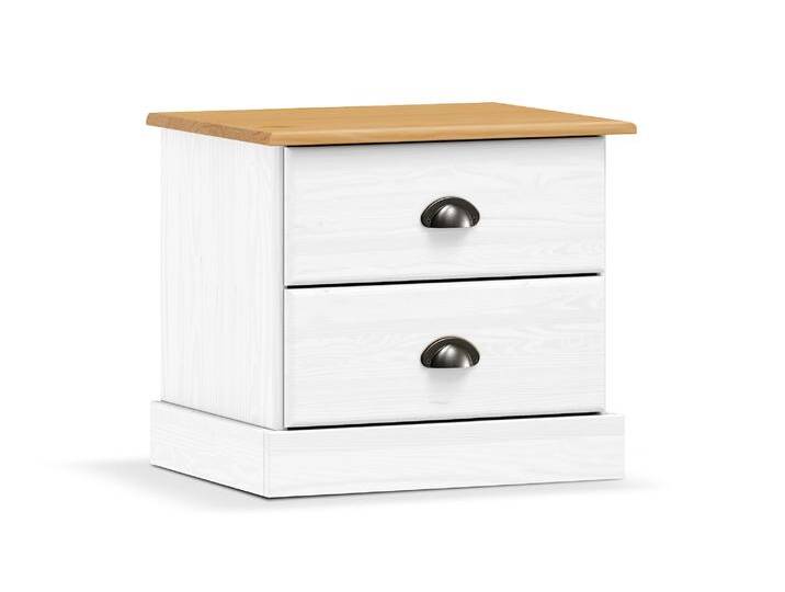 KUNO Nachtkommode, Material Massivholz, Kiefer, Kiefer/weiss von Möbel-Eins