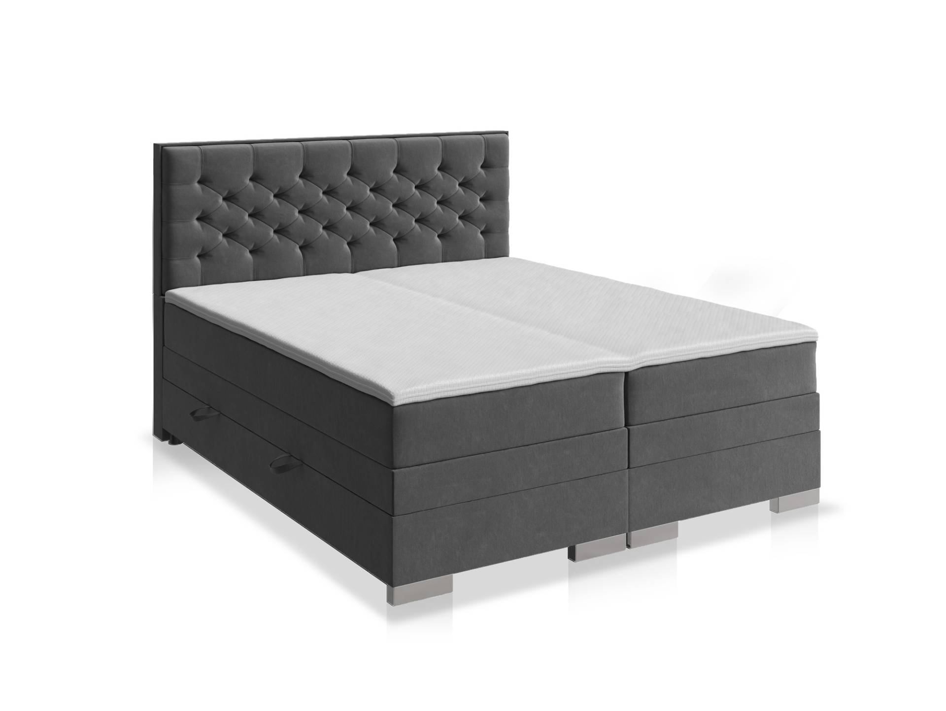 LANCELOT Boxspringbett mit Bettkasten und inkl. Toppermatratze, Härtegrad 2 / 3, Bezug Stoff Anthrazit LANCELOT Boxspringbett mit Bettkasten und inkl. Toppermatratze, Härtegrad 2 / 3, Bezug Stoff Anthrazit von Möbel-Eins