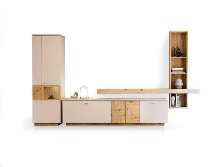 LEANDRO Wohnwand, Material Spanplatte, Dekor Sand / Artisan LEANDRO Wohnwand, Material Spanplatte, Dekor Sand / Artisan von Möbel-Eins