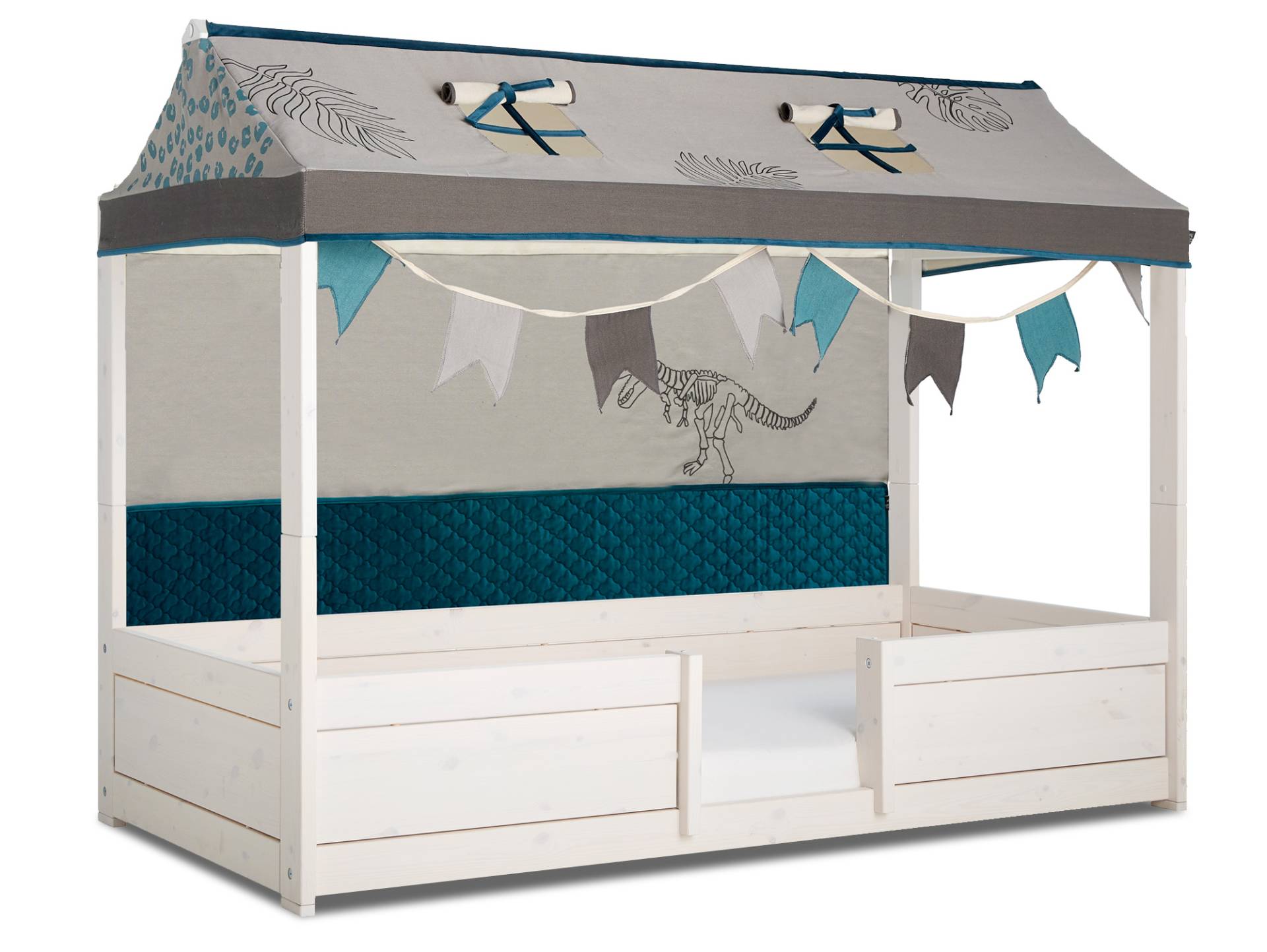 LIFETIME Kidsrooms 4-in-1 Kinderbett, Material Massivholz, Kiefer white wash von Möbel-Eins