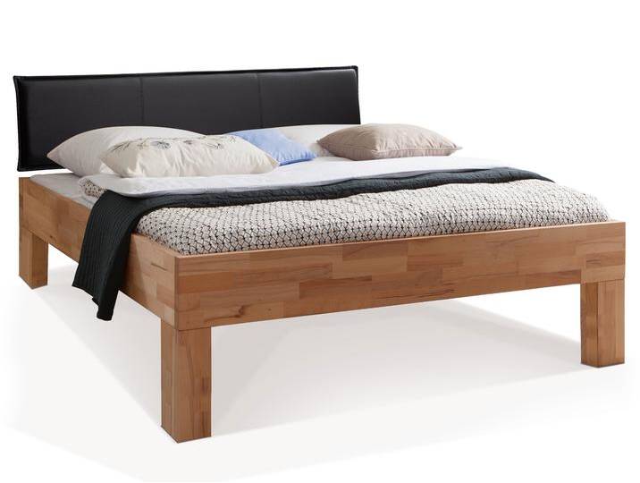 LÖWEN 4-Fuß Massivholzbett mit Polsterkopfteil, 120 x 200 cm LÖWEN 4-Fuß Massivholzbett mit Polsterkopfteil, 120 x 200 cm von Möbel-Eins
