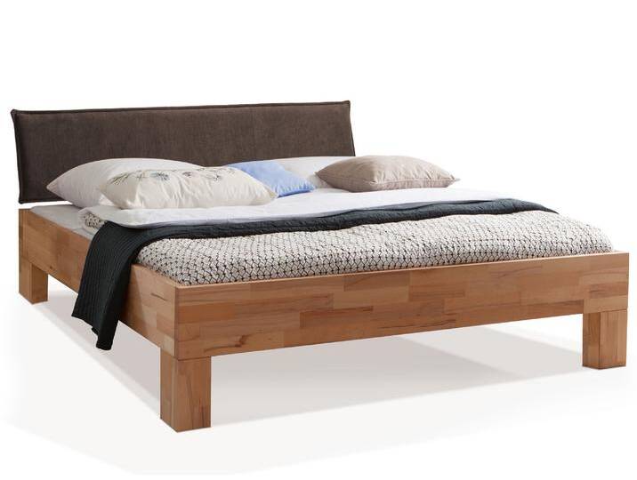 LÖWEN 4-Fuß Massivholzbett mit Polsterkopfteil, 120 x 200 cm LÖWEN 4-Fuß Massivholzbett mit Polsterkopfteil, 120 x 200 cm von Möbel-Eins