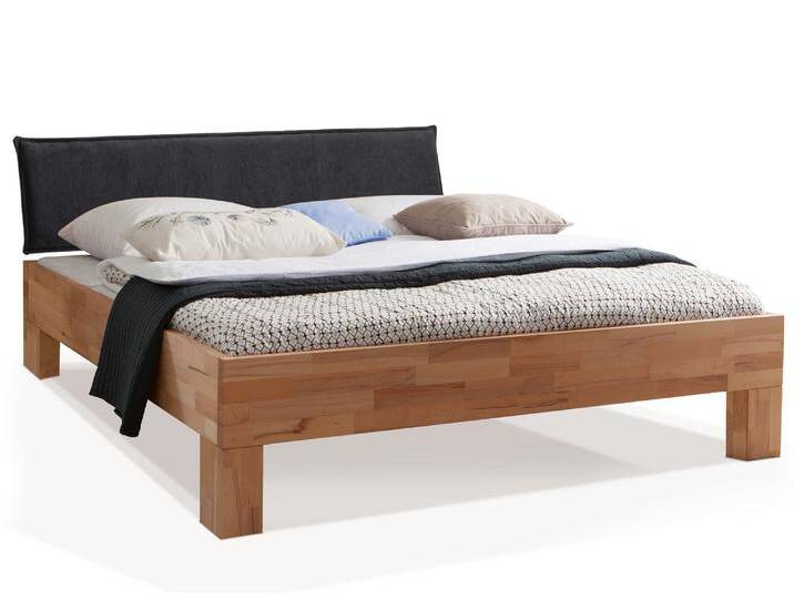 LÖWEN 4-Fuß Massivholzbett mit Polsterkopfteil, 120 x 200 cm LÖWEN 4-Fuß Massivholzbett mit Polsterkopfteil, 120 x 200 cm von Möbel-Eins