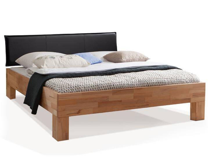 LÖWEN 4-Fuß Massivholzbett mit Polsterkopfteil, 120 x 200 cm LÖWEN 4-Fuß Massivholzbett mit Polsterkopfteil, 120 x 200 cm von Möbel-Eins