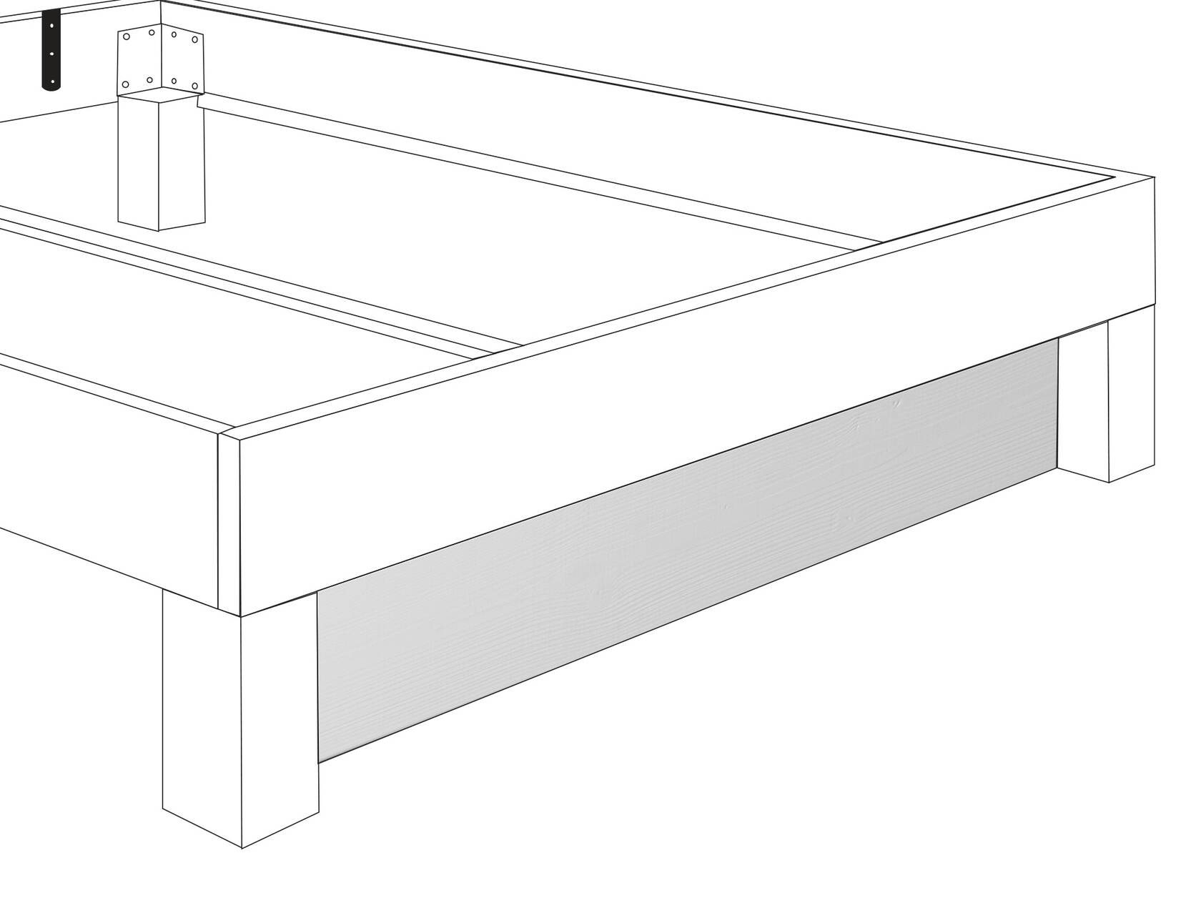 LÖWEN Blende zum 4-Fuß-Bett, Material Massivholz von Möbel-Eins