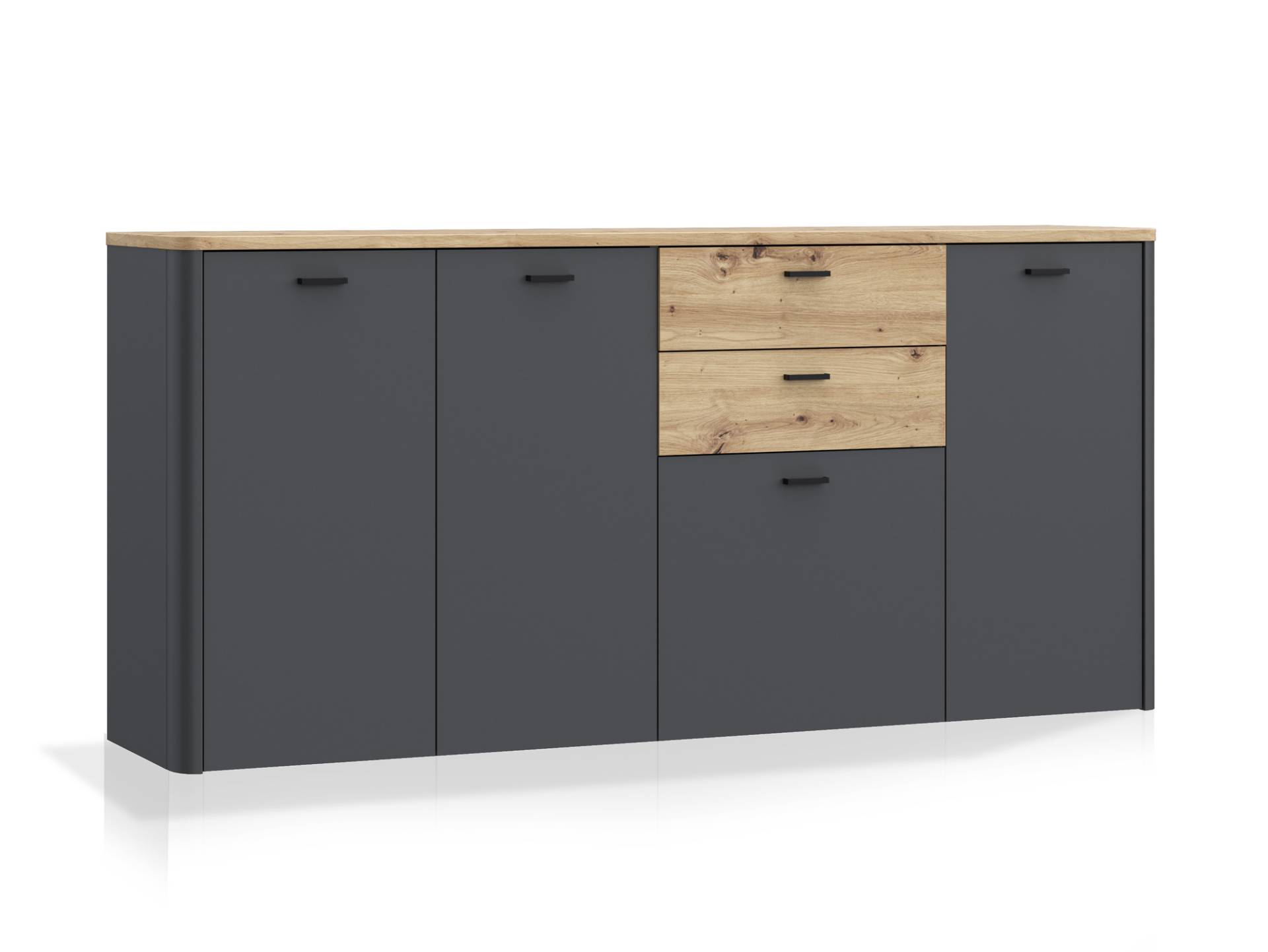 LORDANA Sideboard I, Material Spanplatte, Artisan Eiche Nachbildung / grau von Möbel-Eins