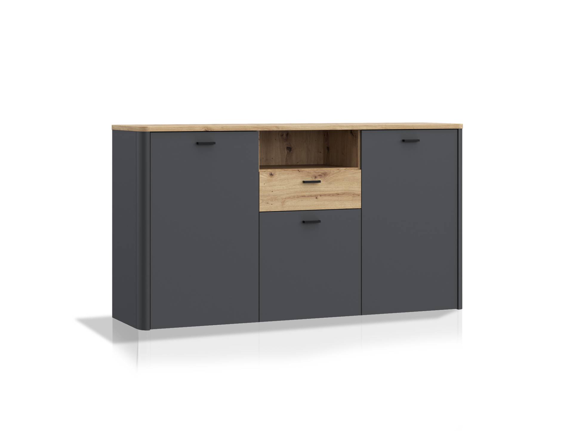 LORDANA Sideboard II, Material Spanplatte, Artisan Eiche Nachbildung / grau von Möbel-Eins