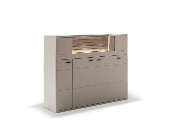 LUZERN Highboard, Material Dekorspanplatte, basaltfarbig / von Möbel-Eins